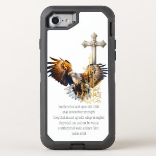 Inspirational Bible Eagle Gold Sword Beige Cross OtterBox Defender iPhone SE/8/7 Case