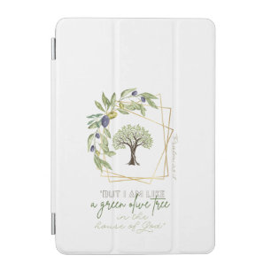 Inspirational Bible Green Olive Tree Gold Frame iPad Mini Cover