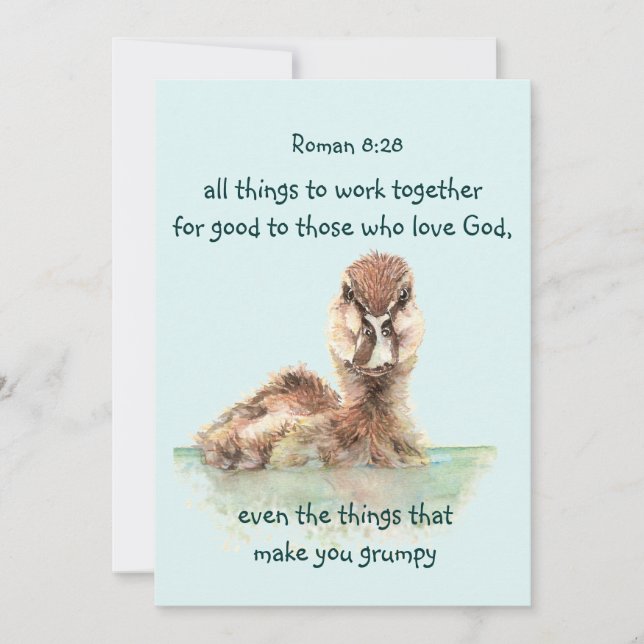 Inspirational Bible Quote Rom 8:28 Work together   Card (Front)