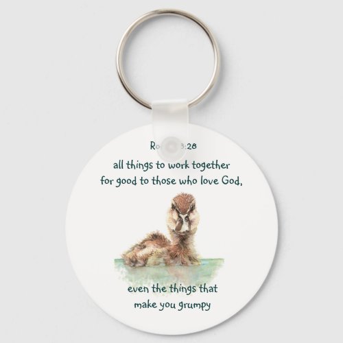 Inspirational Bible Quote Rom 828 Work together Keychain