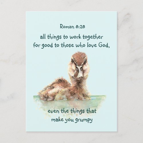 Inspirational Bible Quote Rom 828 Work together Postcard