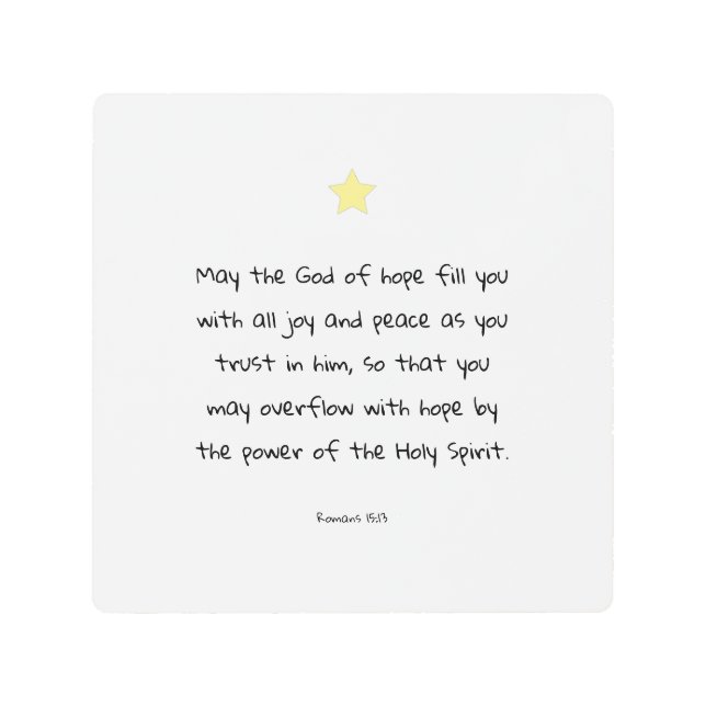 Inspirational Bible Quote Scripture Blessing Faith Metal Print (Front)