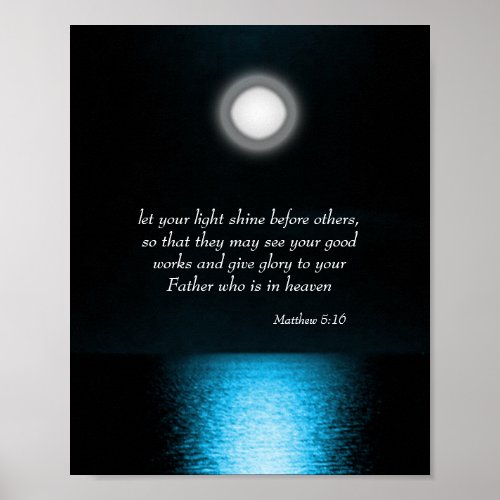 Inspirational Bible Scripture Let Your Light Shine Poster