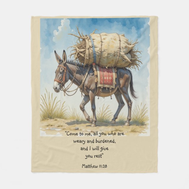 Inspirational Bible Scripture Quote Matt  Fleece Blanket (Front)