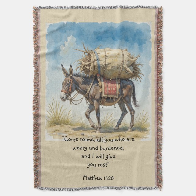 Inspirational Bible Scripture Quote Matt  Throw Blanket (Front Vertical)