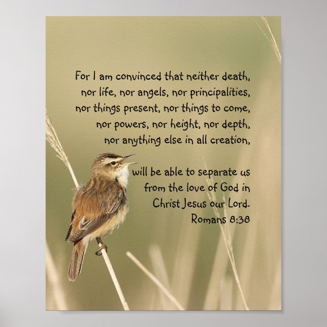 Inspirational Bible Scripture Quote Romans 8:38 Poster (Front)