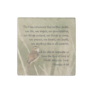 Inspirational Bible Scripture Quote Romans 8:38 Stone Magnet