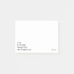 Inspirational Bible Scripture Quotes Phil 4:13 Post-it Notes