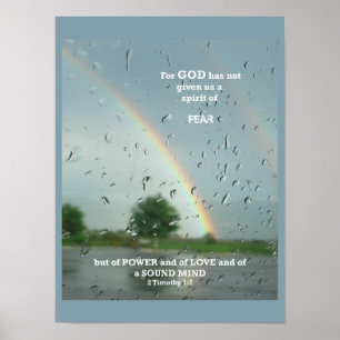 Inspirational Bible Verse 1 Timothy 1:7 Poster