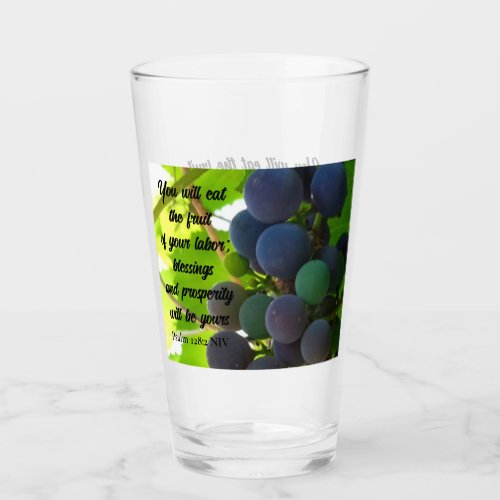 Inspirational Bible Verse Blessings Purple Grapes Glass