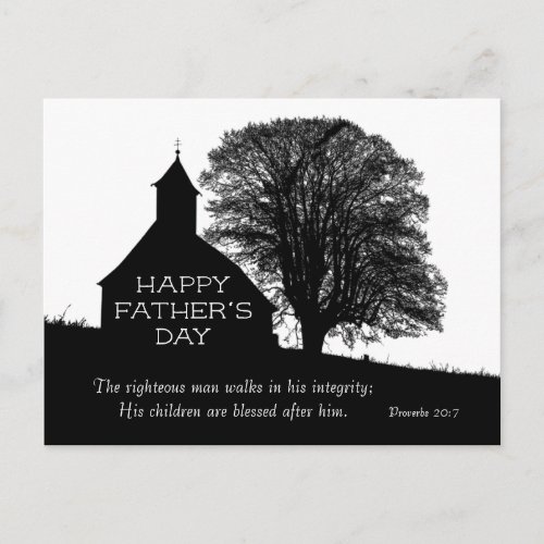 Inspirational Bible Verse Fathers Day Church Postcard