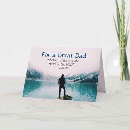 Inspirational Bible Verse Fathers Day Mountains Card