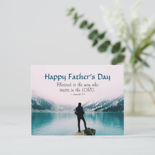 Inspirational Bible Verse Father's Day, Mountains Postcard 