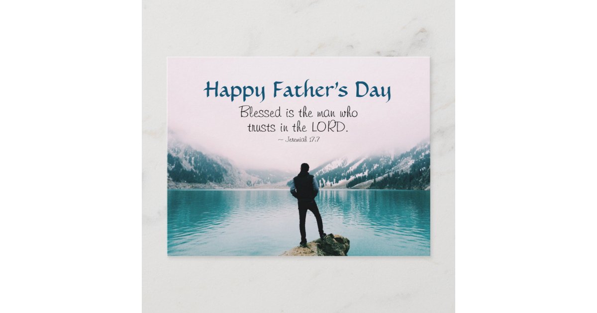 Inspirational Bible Verse Father's Day, Mountains Postcard | Zazzle