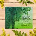 Inspirational bible verse from Deuteronomy 31:8-9  Jigsaw Puzzle<br><div class="desc">Immerse yourself in the tranquil beauty of nature with our Green Forest Trees jigsaw puzzle. Featuring a stunning scenic background photo of lush greenery, this puzzle transports you to a serene forest retreat where the whispers of the trees invite you to explore. Alongside the captivating imagery, discover inspiration from the...</div>