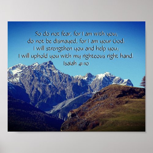 Inspirational bible verse from Isaiah Bible Poster