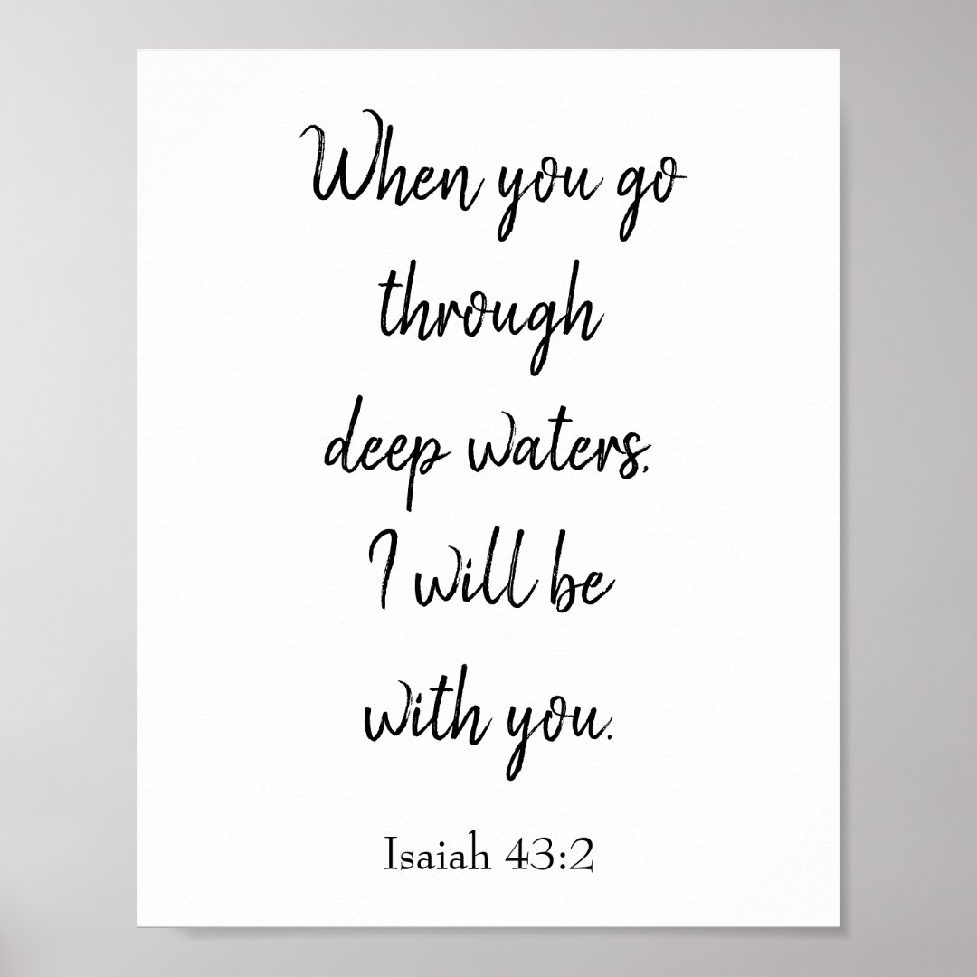 Inspirational Bible Verse I will be with you Poster | Zazzle