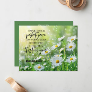 Inspirational Bible Verse Isaiah 26:3 Church  Note Card