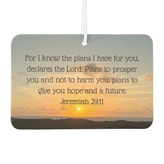Inspirational Bible Verse Jeremiah 29:11 Christian Air Freshener (Front)