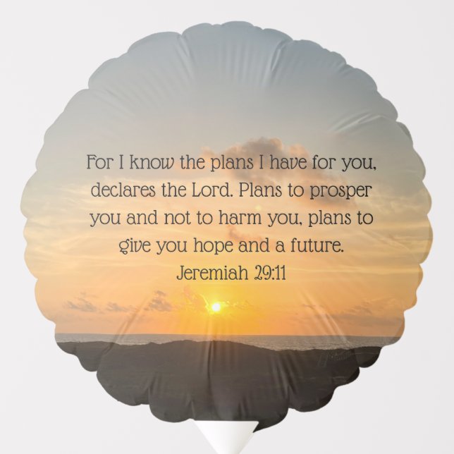 Inspirational Bible Verse Jeremiah 29:11 Christian Balloon (Front)