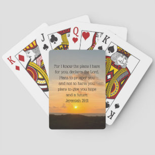 Inspirational Bible Verse Jeremiah 29:11 Christian Poker Cards