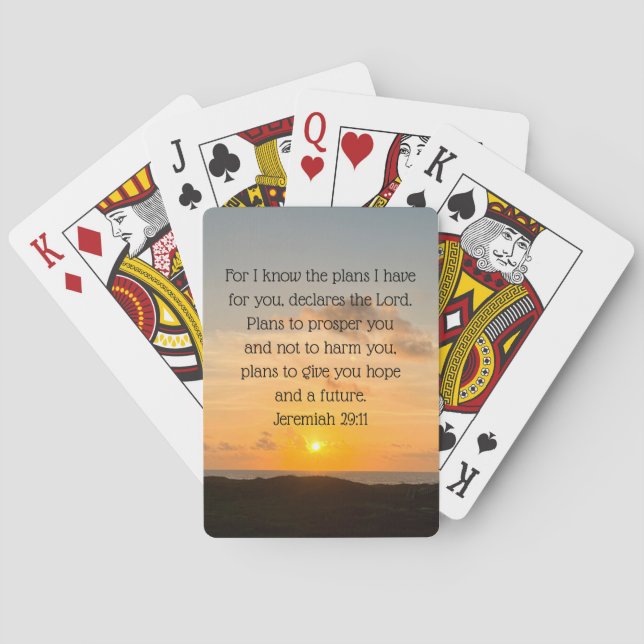 Inspirational Bible Verse Jeremiah 29:11 Christian Poker Cards (Back)