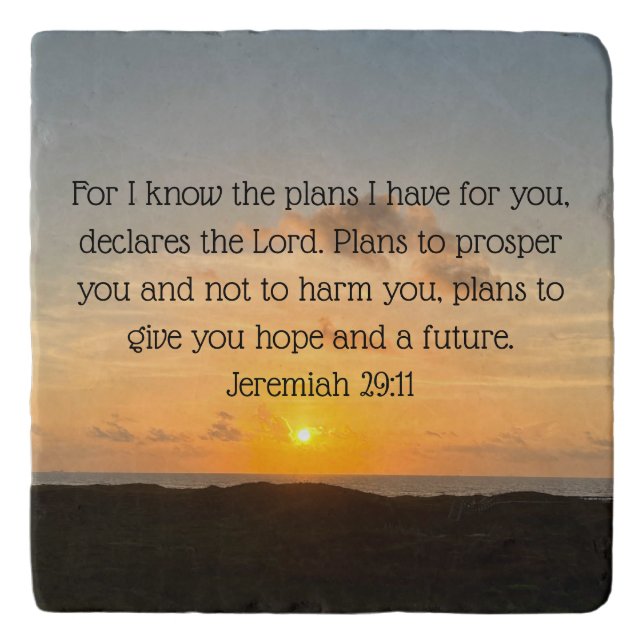 Inspirational Bible Verse Jeremiah 29:11 Christian Trivet (Front)