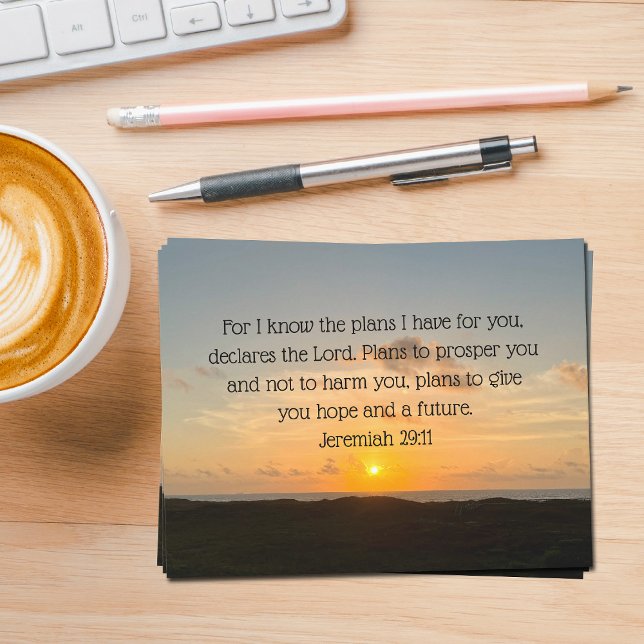 Inspirational Bible Verse Jeremiah 29:11 Church Note Card (Creator Uploaded)