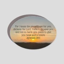 Inspirational Bible Verse Jeremiah 29:11 Sunrise Car Magnet