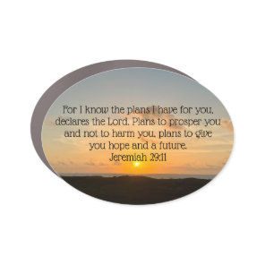 Inspirational Bible Verse Jeremiah 29:11 Sunrise Car Magnet