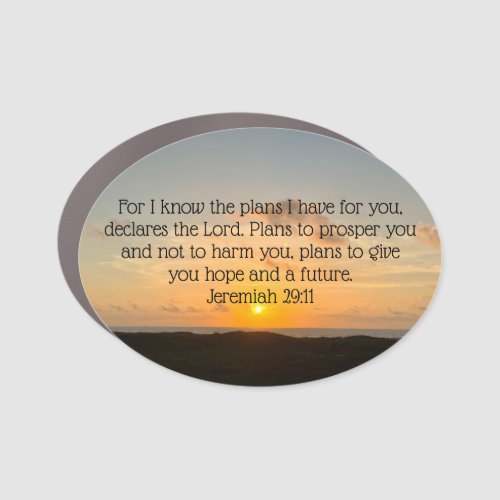 Inspirational Bible Verse Jeremiah 2911 Sunrise Car Magnet