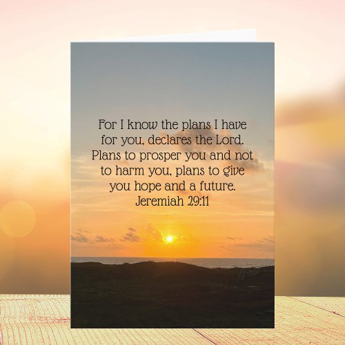 Inspirational Bible Verse Jeremiah 2911 Sunrise Card