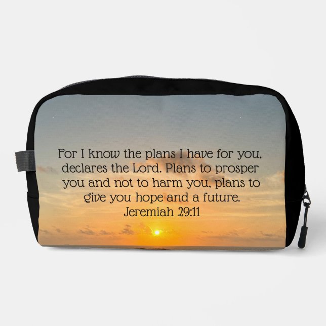Inspirational Bible Verse Jeremiah 29:11 Sunrise Dopp Kit (Front)