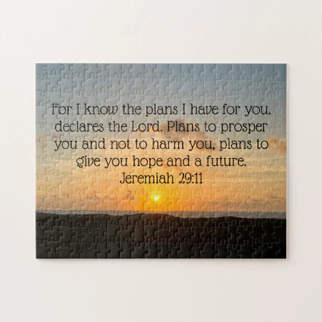 Inspirational Bible Verse Jeremiah 29:11 Sunrise Jigsaw Puzzle | Zazzle