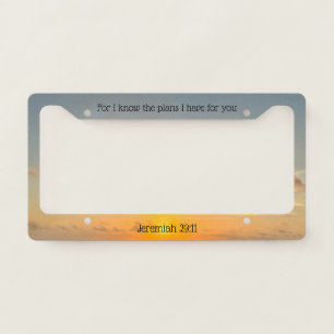 Inspirational Bible Verse Jeremiah 29:11 Sunrise License Plate Frame