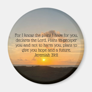 Inspirational Bible Verse Jeremiah 29:11 Sunrise Magnet