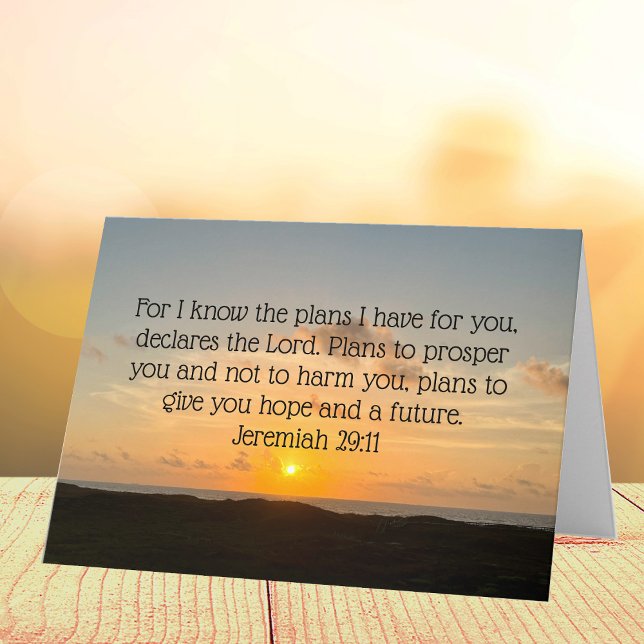 Inspirational Bible Verse Jeremiah 29:11 Sunrise Note Card (Creator Uploaded)