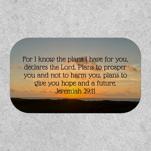 Inspirational Bible Verse Jeremiah 29:11 Sunrise Patch (Front)