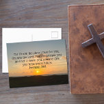 Inspirational Bible Verse Jeremiah 29:11 Sunrise Postcard<br><div class="desc">For I know the plans I have for you, declares the Lord. Plans to prosper you and not to harm you, plans to give you hope and a future. Jeremiah 29:11 bible verse on a beautiful ocean sunrise photograph. This inspirational quote postcard features an uplifting biblical quotation and will inspire...</div>