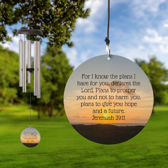 Inspirational Bible Verse Jeremiah 29:11 Sunset Wind Chime (Outdoor)