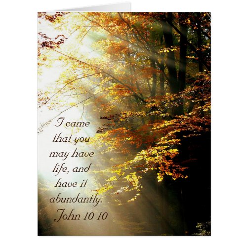 Inspirational Bible Verse John 10 10 Fall Card