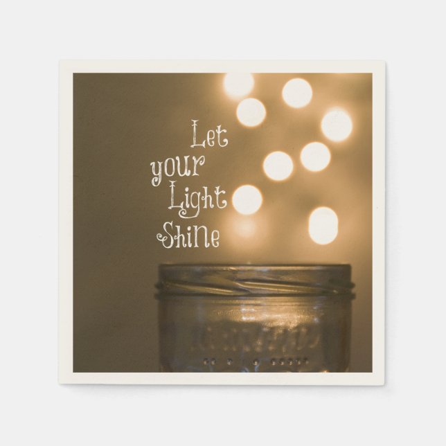 Inspirational Bible Verse Let your light shine Napkins (Front)