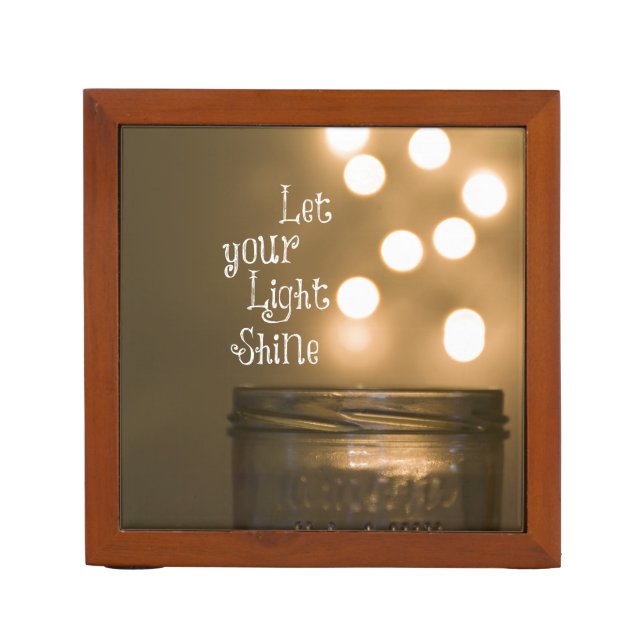 Inspirational Bible Verse Let your light shine Pencil/Pen Holder (Front)