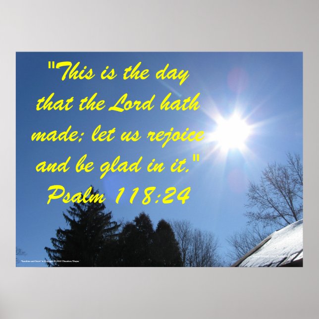 Inspirational Bible verse poster - Psalm 118:24 (Front)
