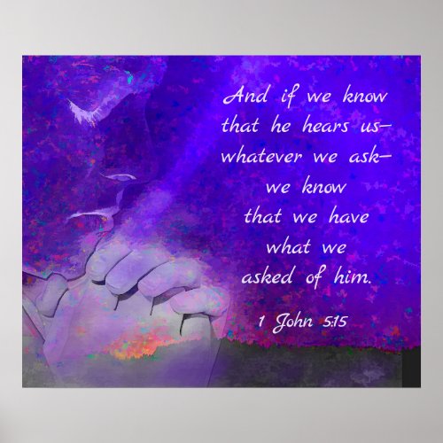 Inspirational Bible Verse Prayer John 515 Poster