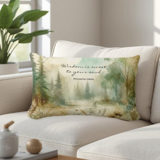 Inspirational Bible Verse Proverbs 24:14 Nature Lumbar Pillow