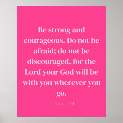 Inspirational Bible Verse Quote Pink Girly  Poster