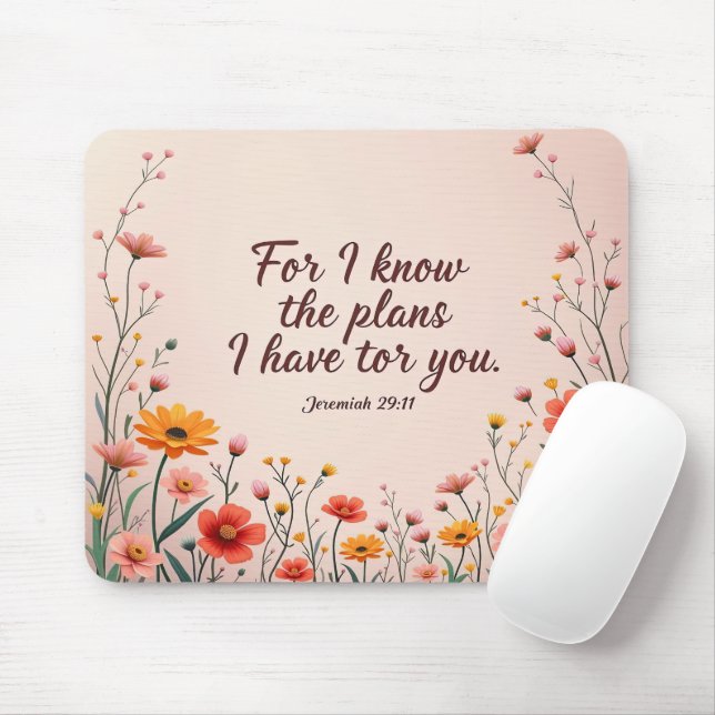 Inspirational Bible Verse/Scripture Mouse Pad (With Mouse)