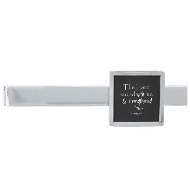 Inspirational Bible Verse Silver Finish Tie Clip | Zazzle