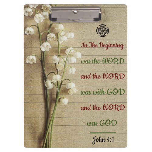 Inspirational Bible Verse Spiral Notebook Clipboard